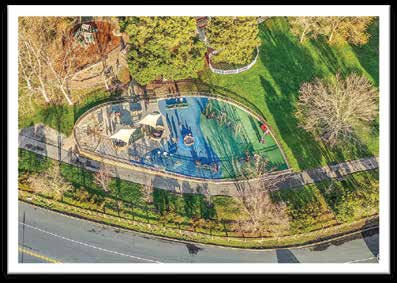 Aerial view of the Lamorinda All Access Playground at Moraga Commons